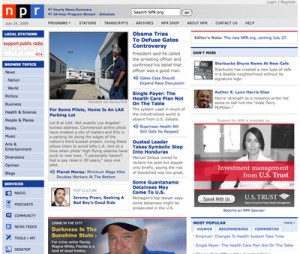 NPR.org The old NPR.org (credit: Society of Publication Designers).