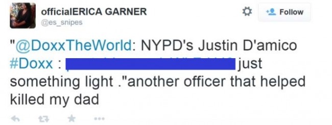 erica garner tweet redacted