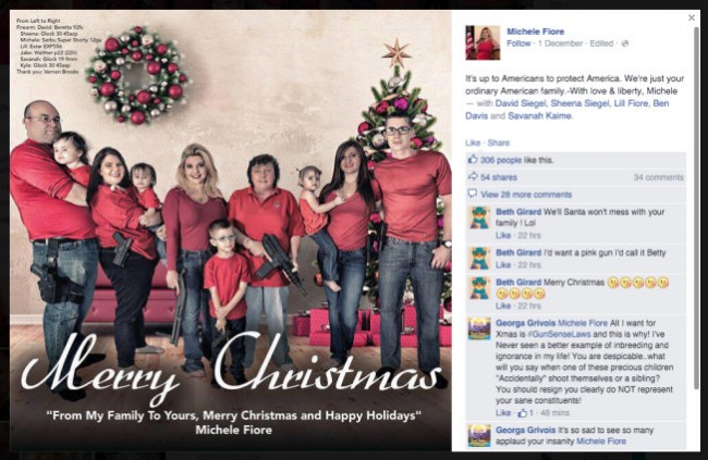 michele fiore guns christmas card