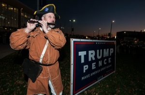 Pro Donald Trump musician plays a fife (Shutterstock)