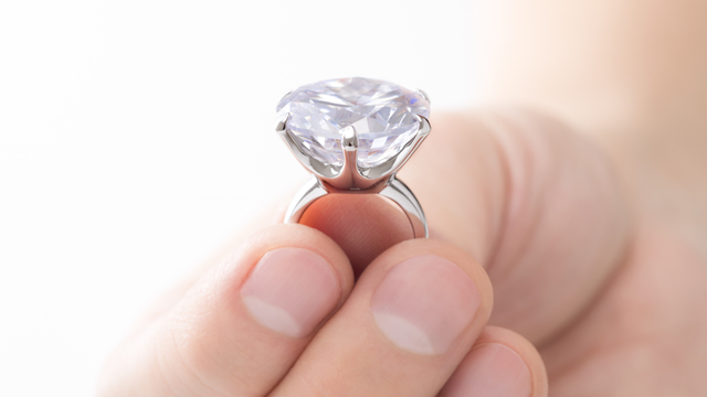 Round Brilliant Cut Diamond Pave Engagement Ring | Miss Diamond Ring
