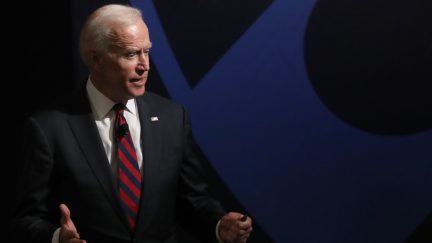 Former U.S Vice president Joe Biden speaks at the University of Pennsylvania’s Irvine Auditorium February 19, 2019 in Philadelphia, Pennsylvania.