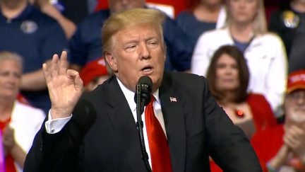 President Trump speaks at his first rally after Barr's summary of the Mueller report.