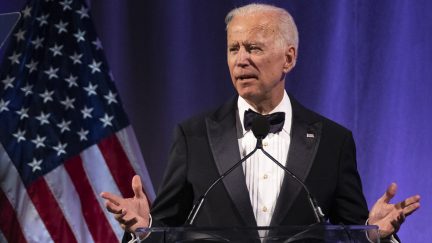 Former U.S. Vice President Joe Biden delivers remarks on receiving the lifetime achievement award during the National Minority Quality Forum on April 9, 2019 in Washington, DC.