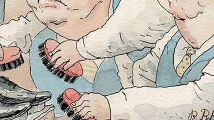 New Yorker Cover Shows Barr Shining Trump's Shoes