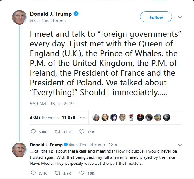 Trump Prince of Whales Tweet