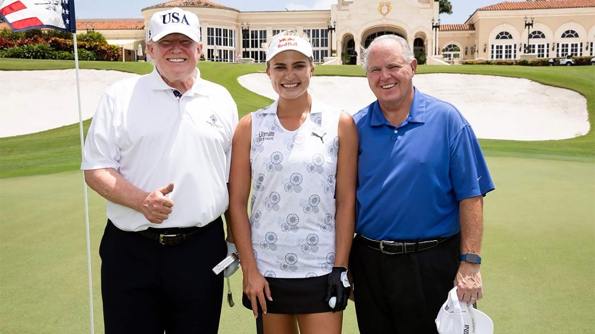 Trump, Lexi Thompson and Rush Limbaugh golf.