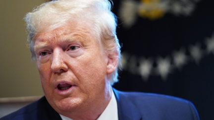 US President Donald Trump takes part in a cabinet meeting in the Cabinet Room of the White House in Washington, DC on November 19, 2019.
