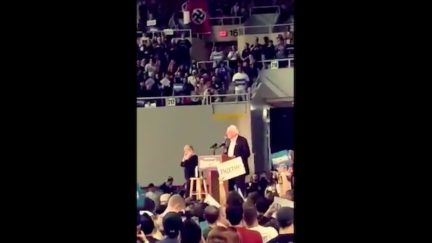 Protestor Unfurls Nazi Flag at Bernie Sanders Rally