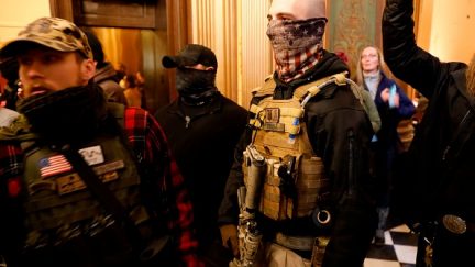 Armed protesters at Michigan state capitol