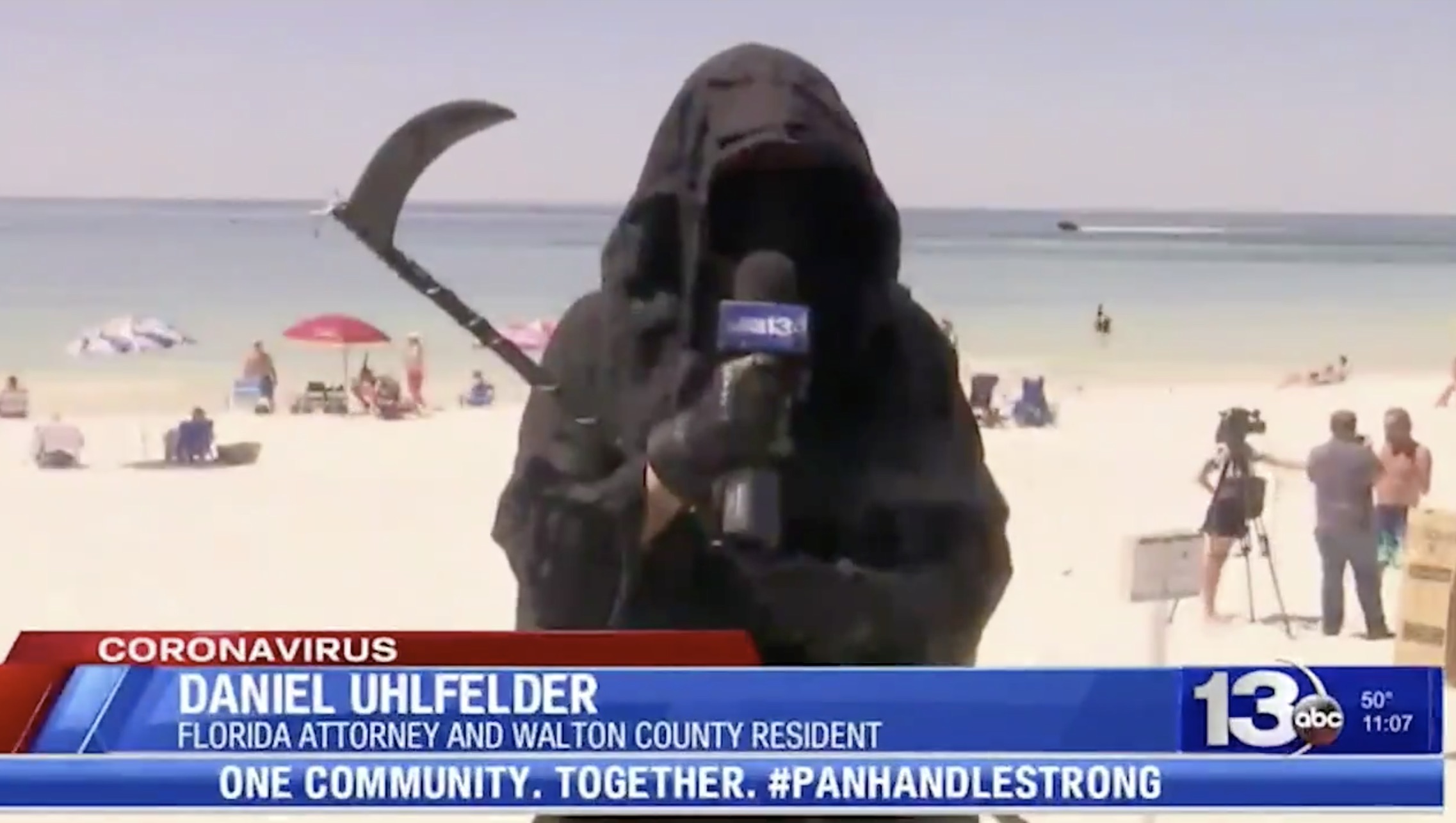 grim reaper protester