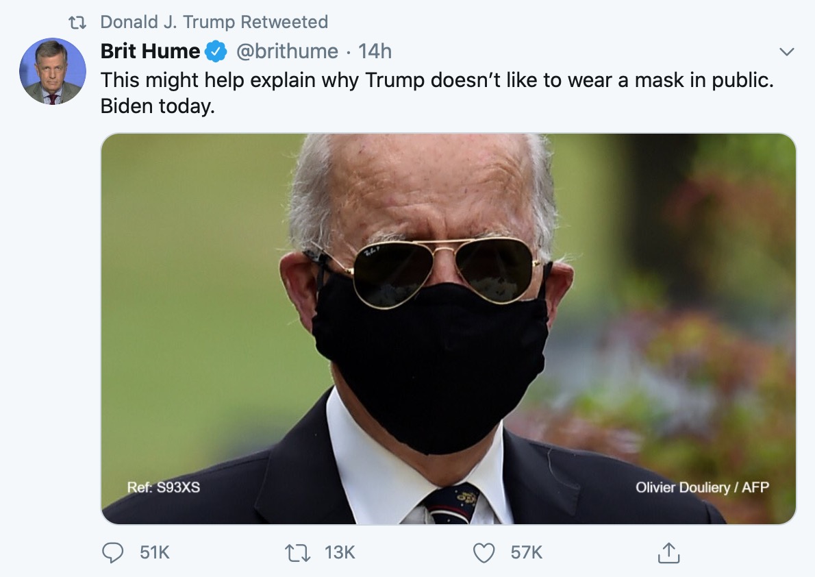 Trump Mocks Joe Biden For Wearing Mask After Jerome Adams Advisory 7072