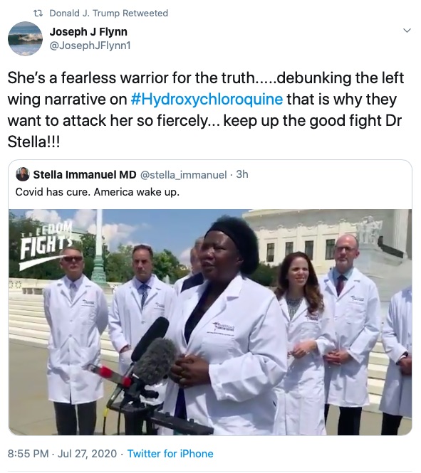 Trump Pushes Hyrdoxychloroquine Conspiracy Theory