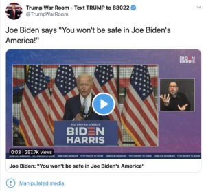 Twitter Labels Trump Team's Joe Biden Edit Manipulated Video