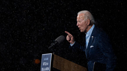 joe biden in the rain
