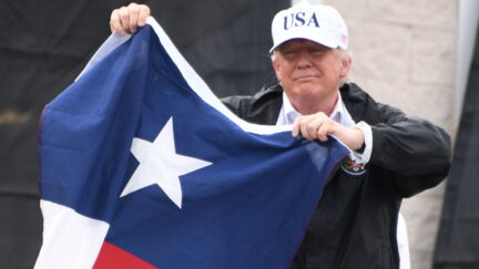 trump with texas flag