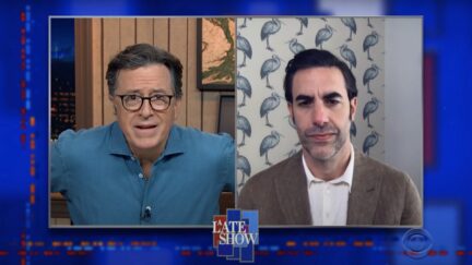 sacha baron cohen on colbert