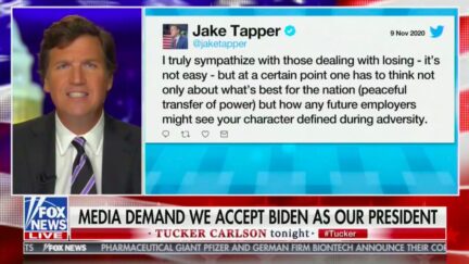 Tucker Carlson Blasts CNN's Unity Video, Equates Jake Tapper to 'Sicilian Mafia' for Urging Trump Team to Consider Conceding