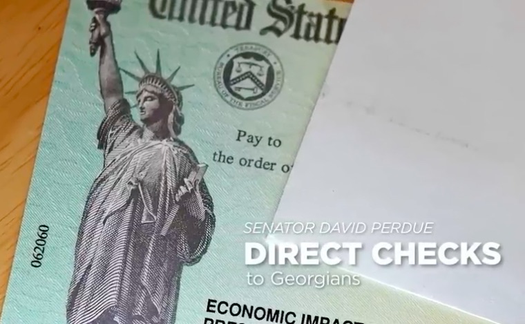 David Perdue Ad, Direct Checks