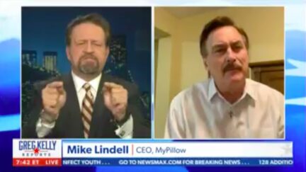 Seb Gorka Quickly Interrupts MIke Lindell's Dominion Conspiracy Theory