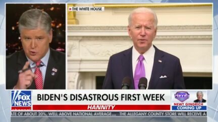 Hannity Slams 'Biden's Disastrous First Week' on Biden's First Full Day as President