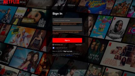 netflix sign in screen