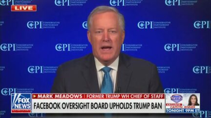 Mark Meadows reacts to Trump facebook ban on Fox News.