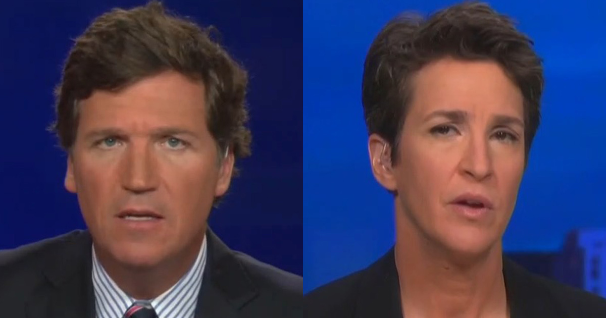 Tucker Carlson and Rachel Maddow