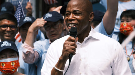 Eric Adams addressing a crowd