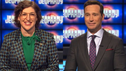Mayim Bialik and Mike Richards Jeopardy