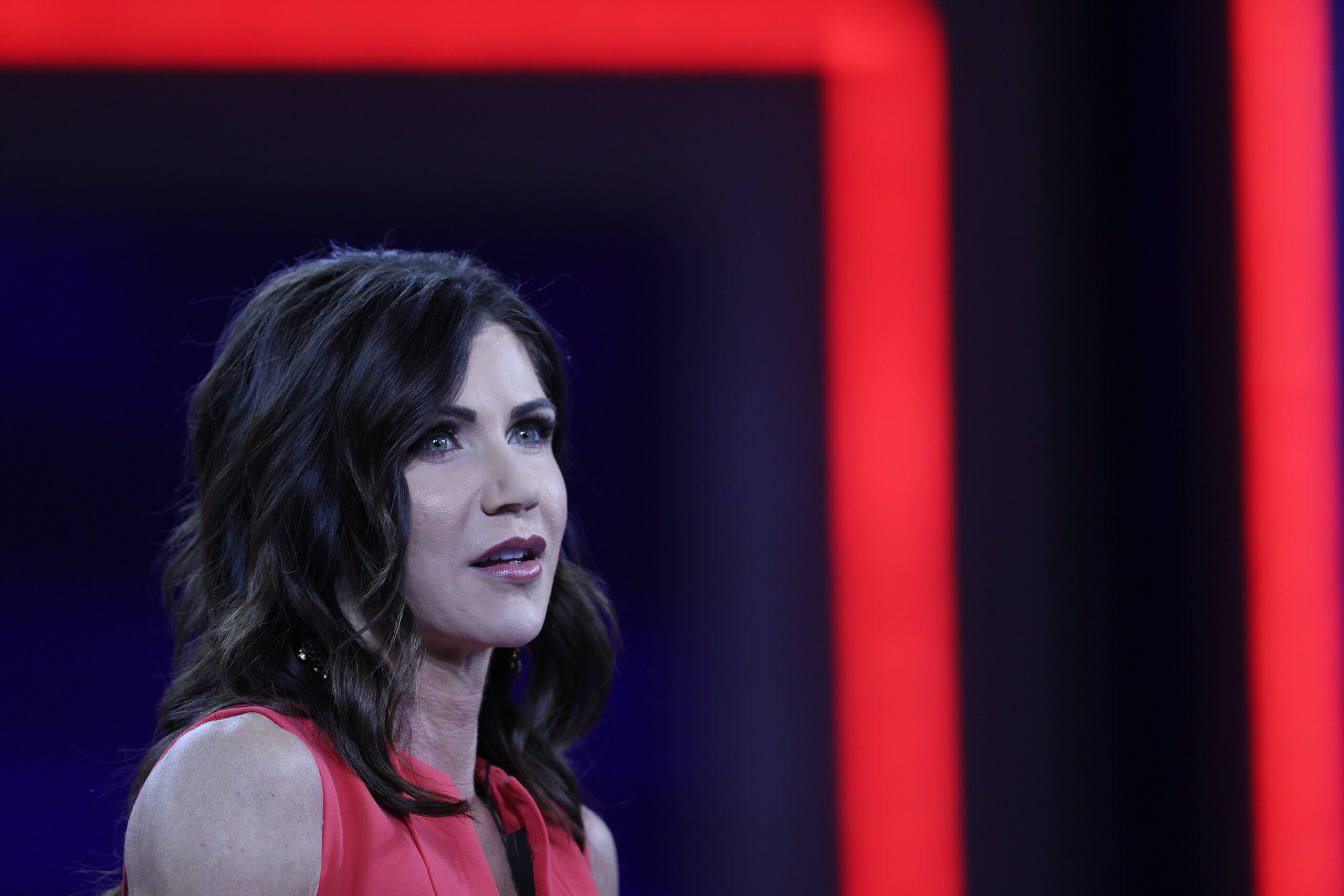 Kristi Noem giving a speech