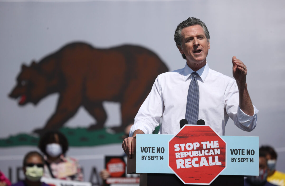 California Governor Gavin Newsom Campaigning Against Recall Effort