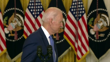 Joe Biden exits podium 9-16