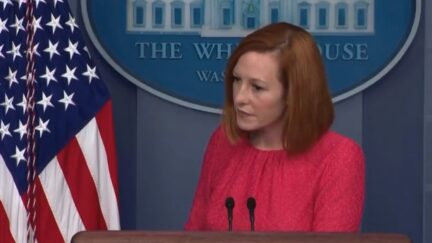 Jen Psaki takes a question about Joe Biden coughing