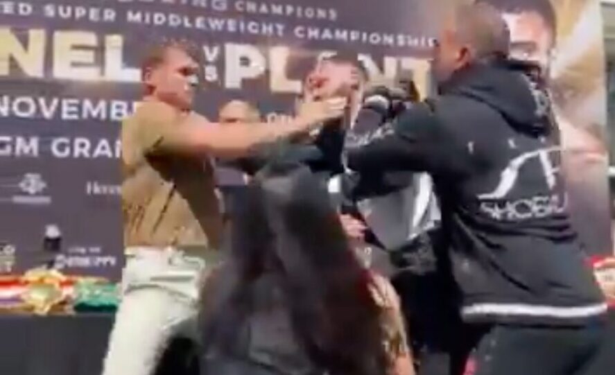 Canelo Alvarez Fights With Opponent at News Conference