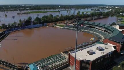 TD Bank Ballpark Flooded by Hurricane Ida