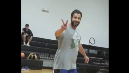 Adam Sandler Crashes Basketball Game