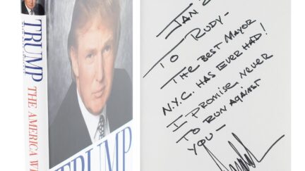 Trump-signed copy of book owned by Rudy Giuliani sold at auction for more than $54K