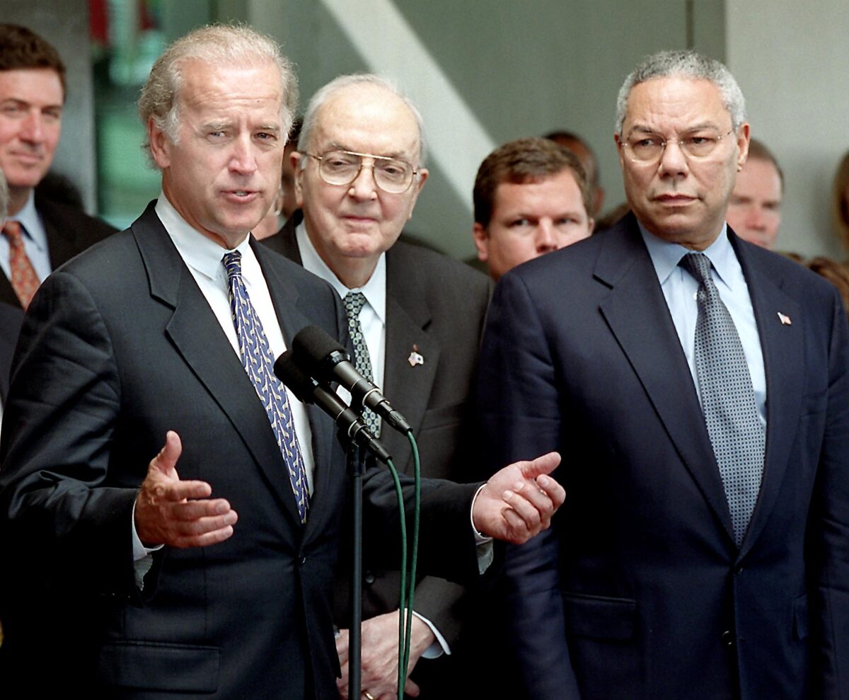 Joe Biden and Colin Powell