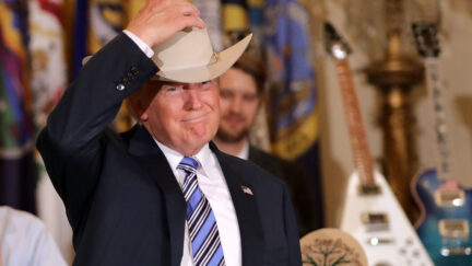 donald trump in a cowboy hat