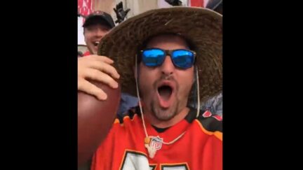 Bucs fan Byron Kennedy records catching Tom Brady's milestone football