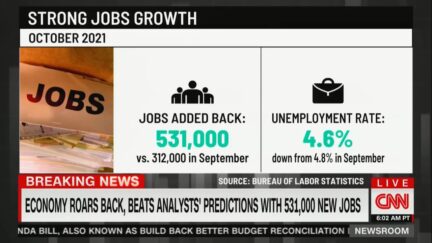 CNN graphic on October jobs report