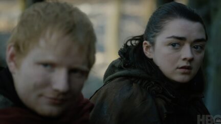 Ed Sheeran and Maisie Williams on Game of Thrones