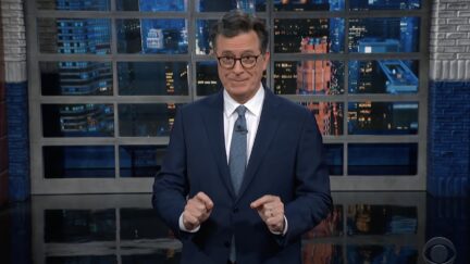 Stephen Colbert Revels in the QAnon Shaman’s 41-Month Prison Sentence on Late Show