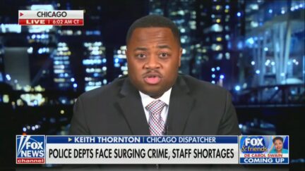 Chicago 9-1-1 dispatcher Keith Thornton Jr. appearing on Fox News on Dec. 28