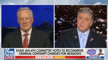 Sean Hannity talks with Mark Meadows