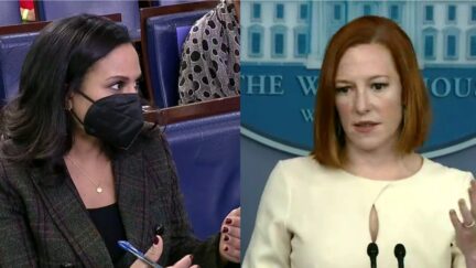 Jen Psaki Kristen Welker split image