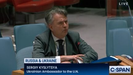 Ukraine's ambassador gives Russia's ambassador the business