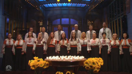 Ukrainian chorus performing on SNL
