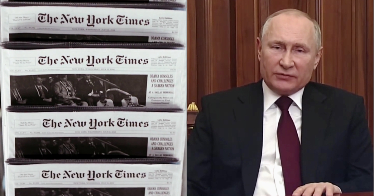 Vladimir Putin NY Times split image